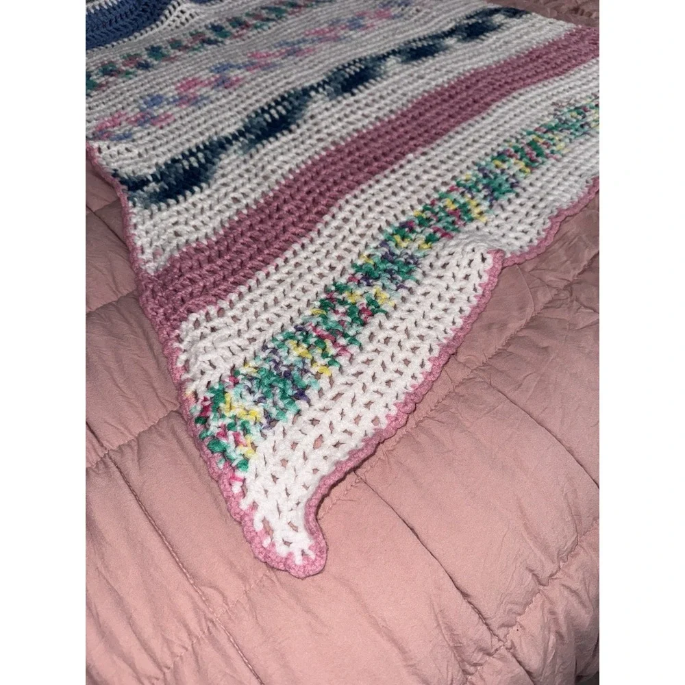 Handmade Crocheted Baby Afghan Or Shoulder Shawl